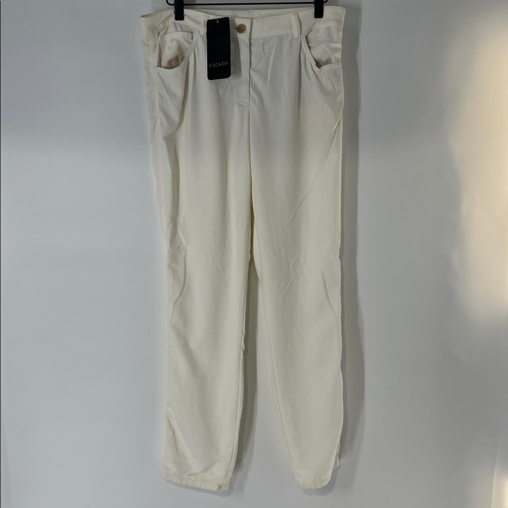 Escada Off-White High Rise Pants Jeans Size 36 NWT